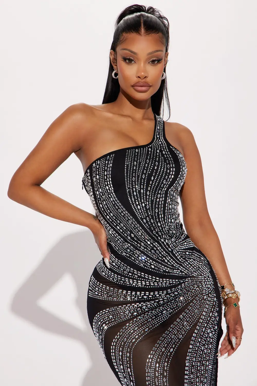 Aries Embellished Gown - Black