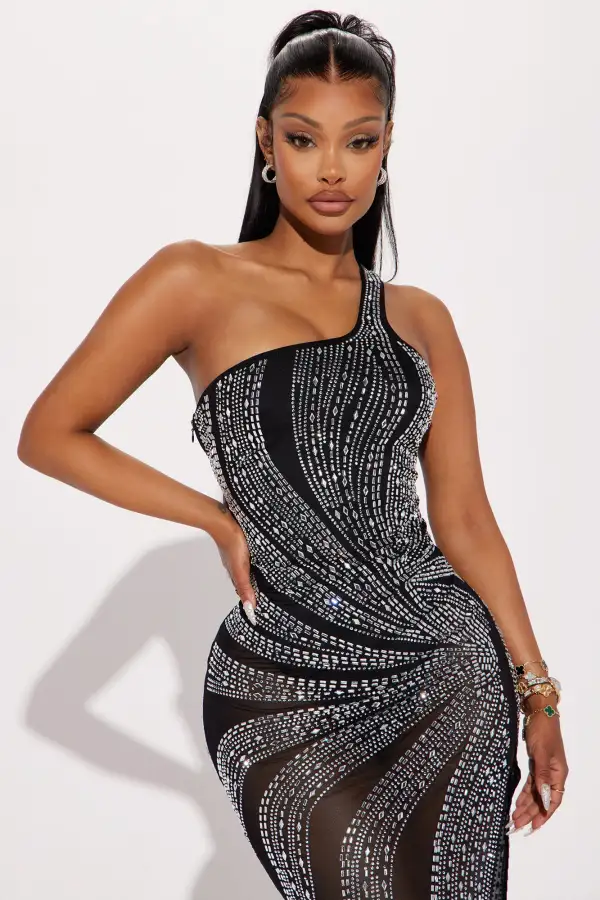 Aries Embellished Gown - Black