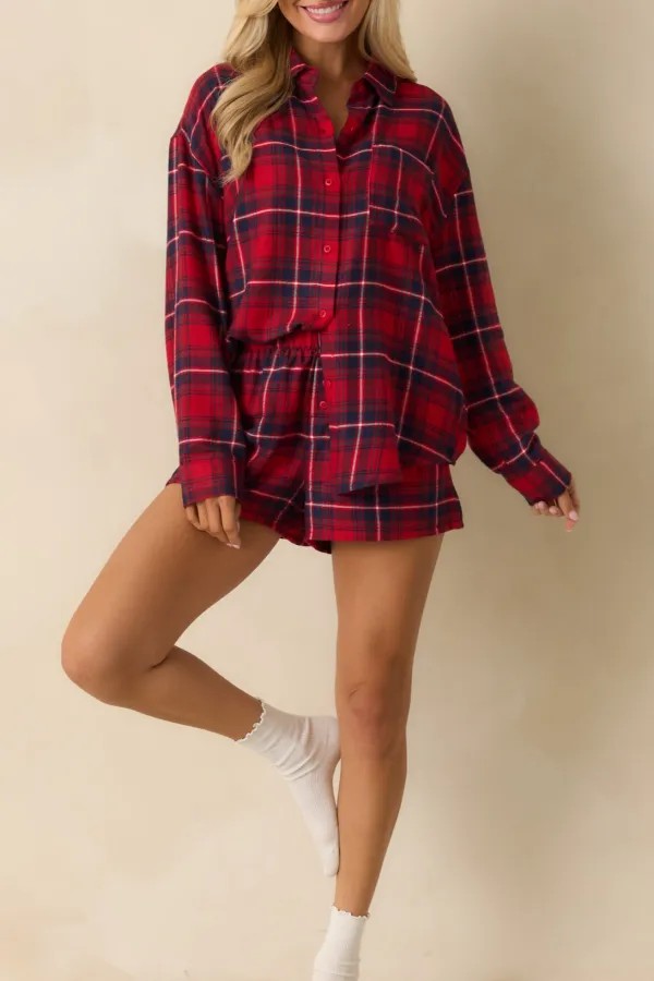Plaid Boyfriend Boxer Pajama Shorts