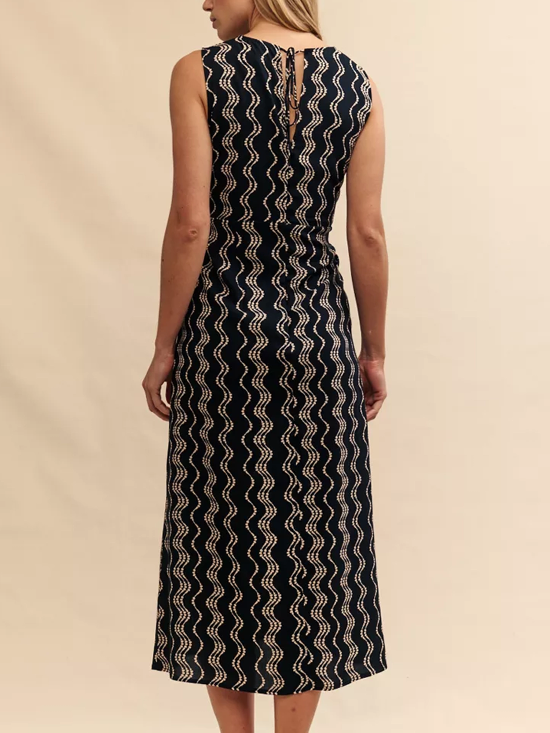 Devi Linear Wave Print Midi Sundress