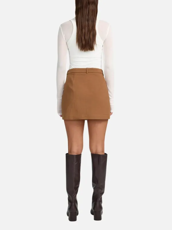 Plain Mid-Waist Mini Skirt