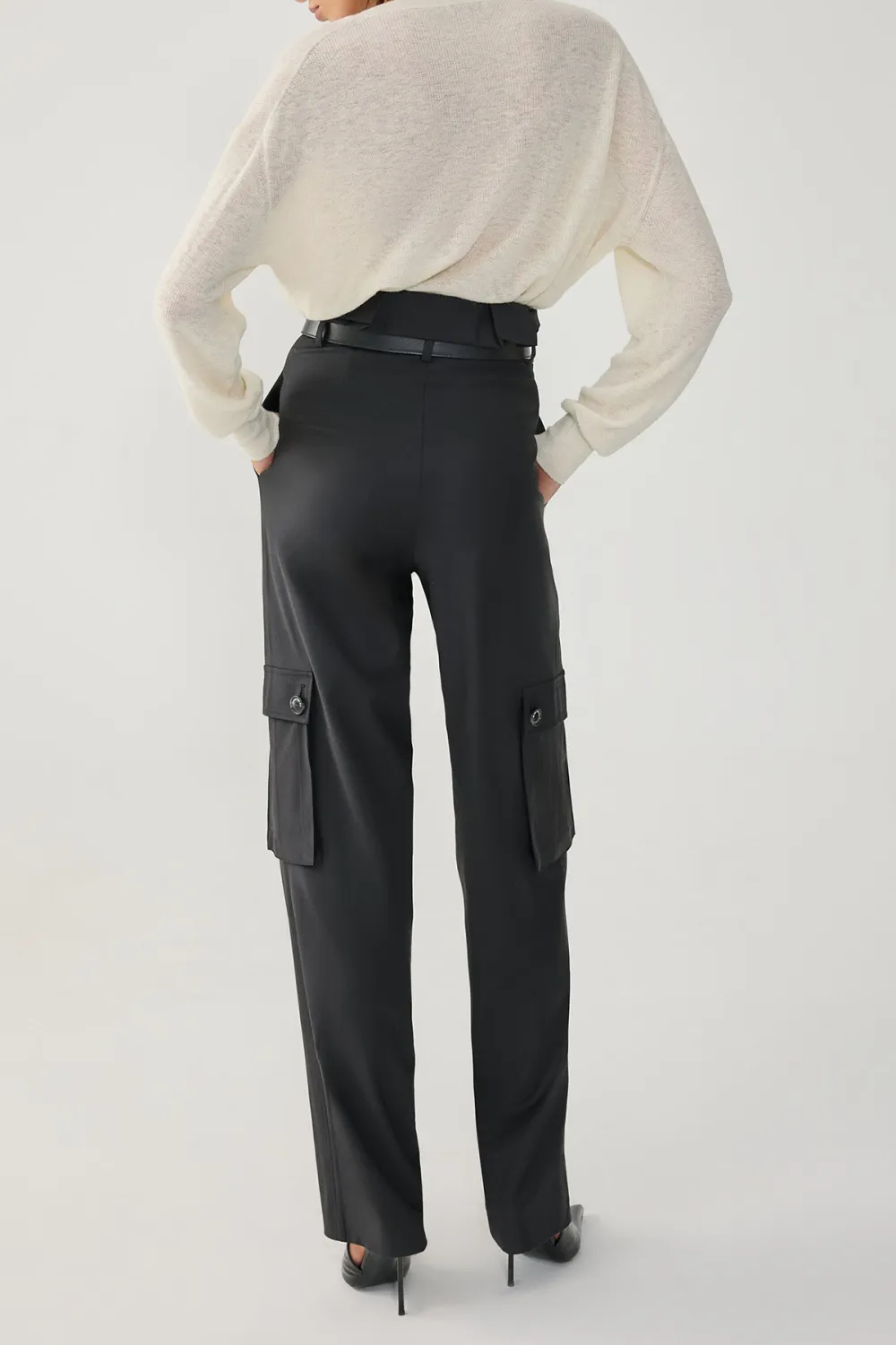 High Waist Pants-Black