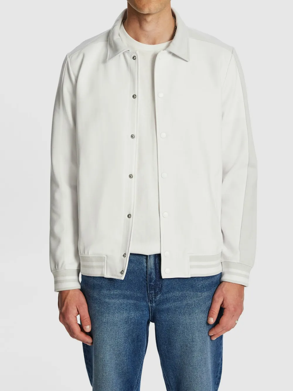 Ice Grey Varsity Style Jacket