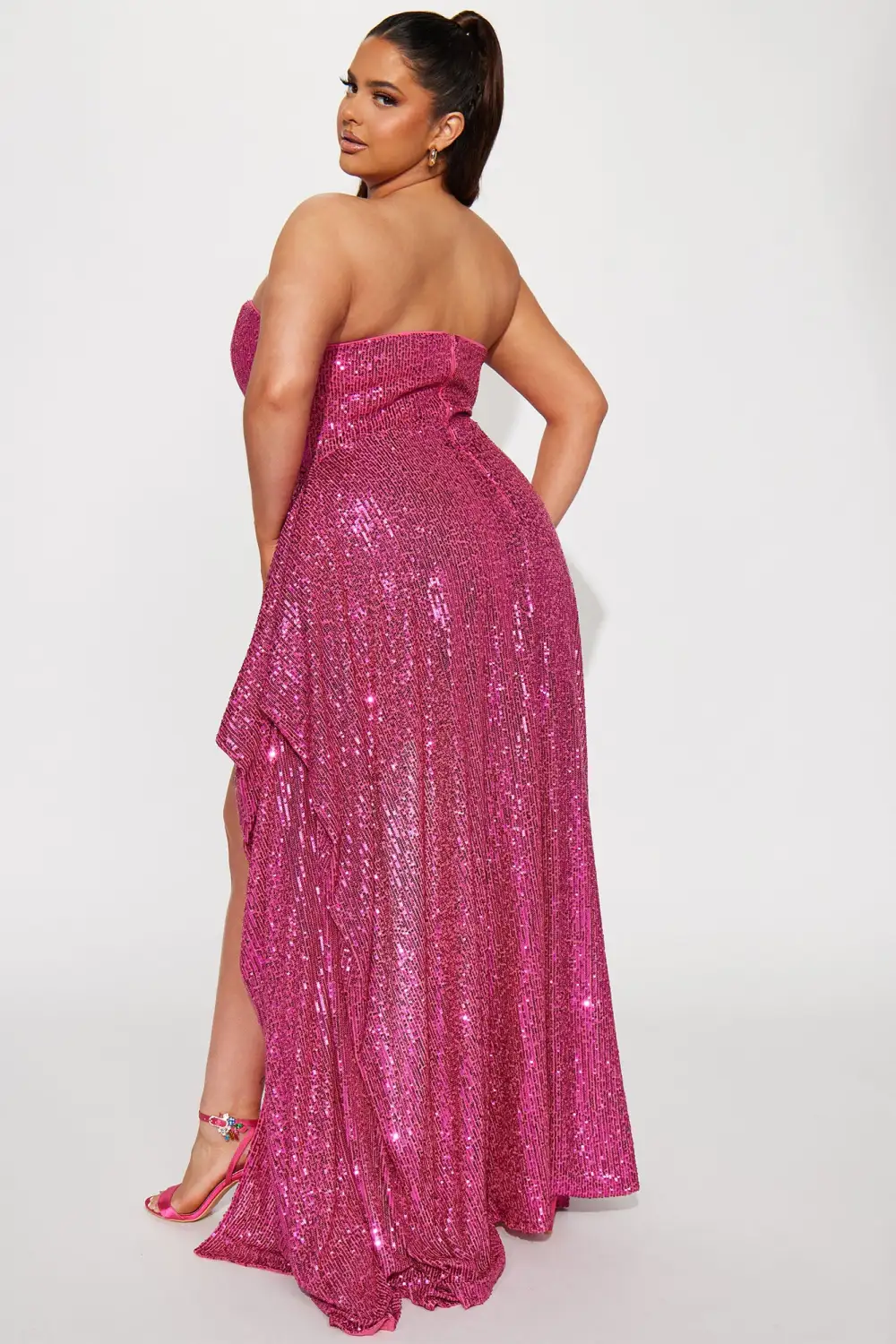 Carlie Sequin Gown - Magenta