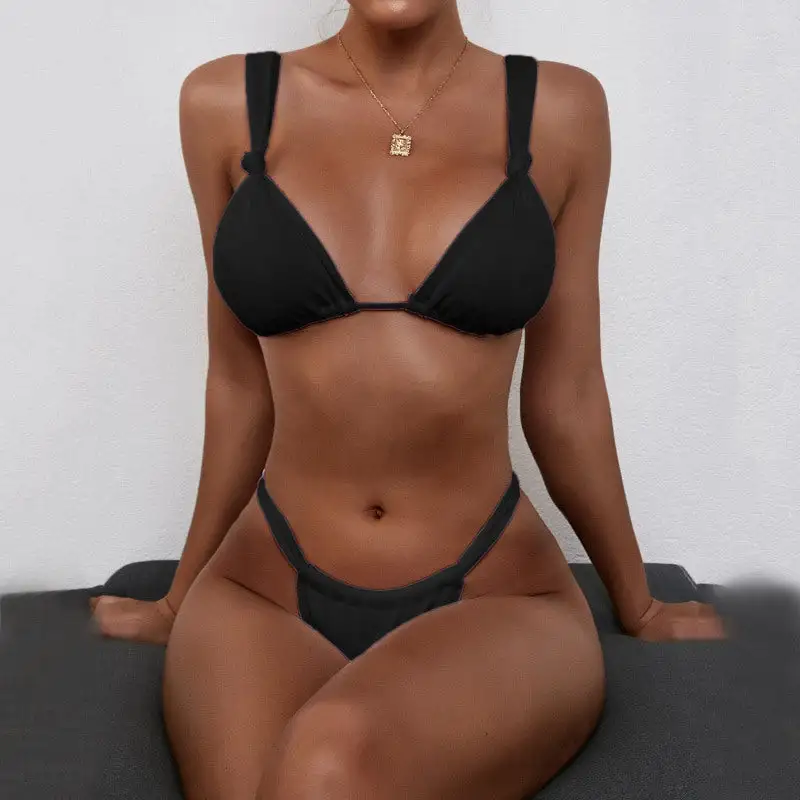 Spaghetti Strap Knotted Clean Bikini Top Accessory