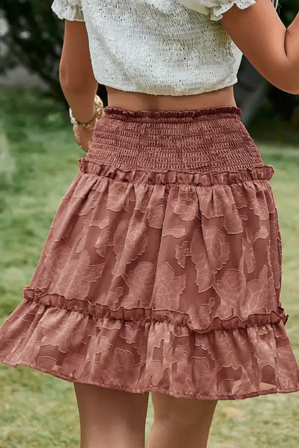 Mini Frill Trim Smocked Skirt
