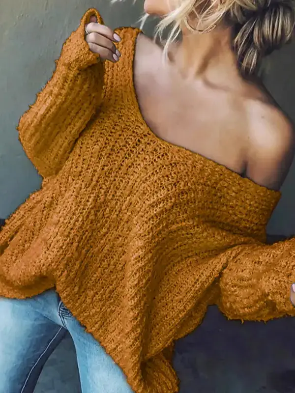 Easygoing Drop Shoulder Knit Sweater