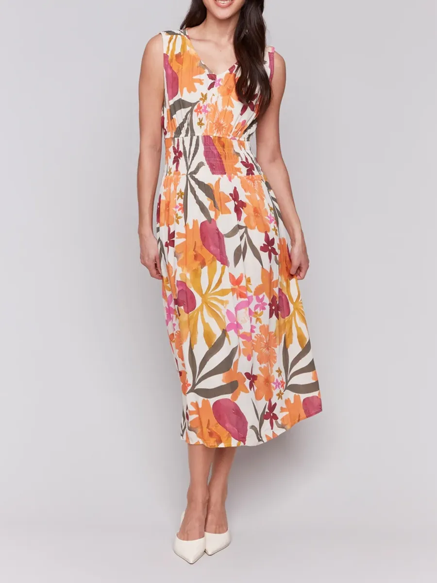 Fashionable And Elegant Design Sleeveless V-Neck Dress