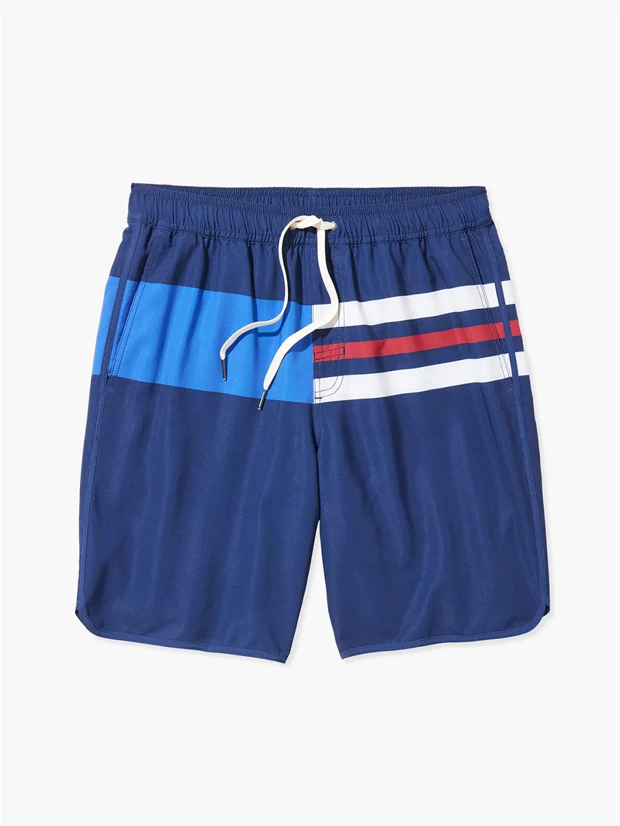 Men's color block striped beach shorts