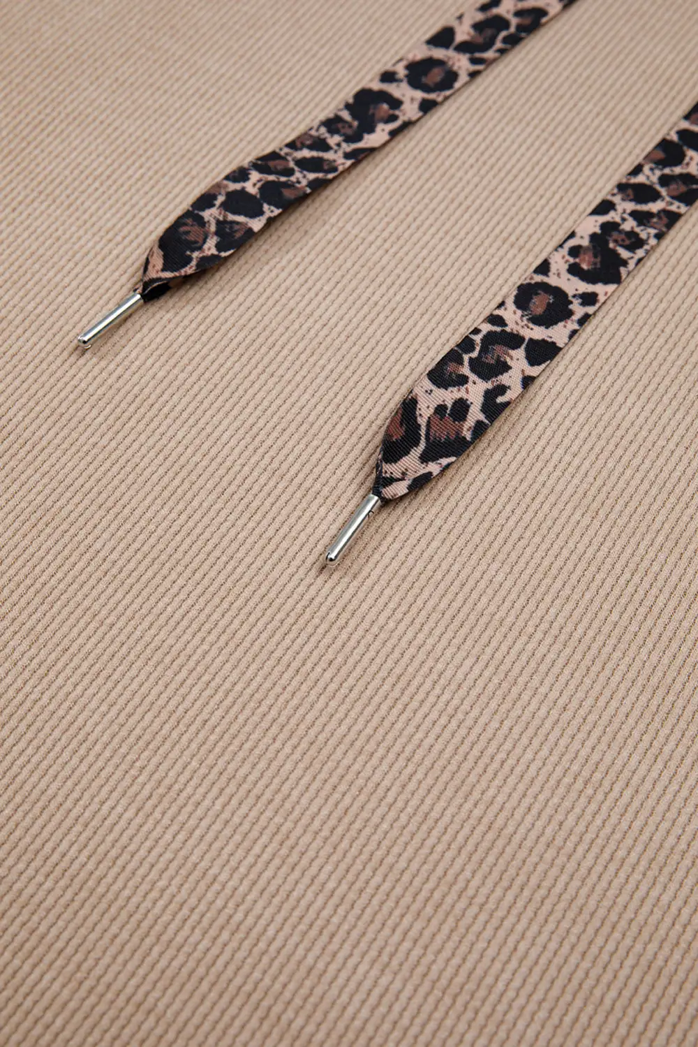Everyday Relaxed Leopard Print Textured Hoodie