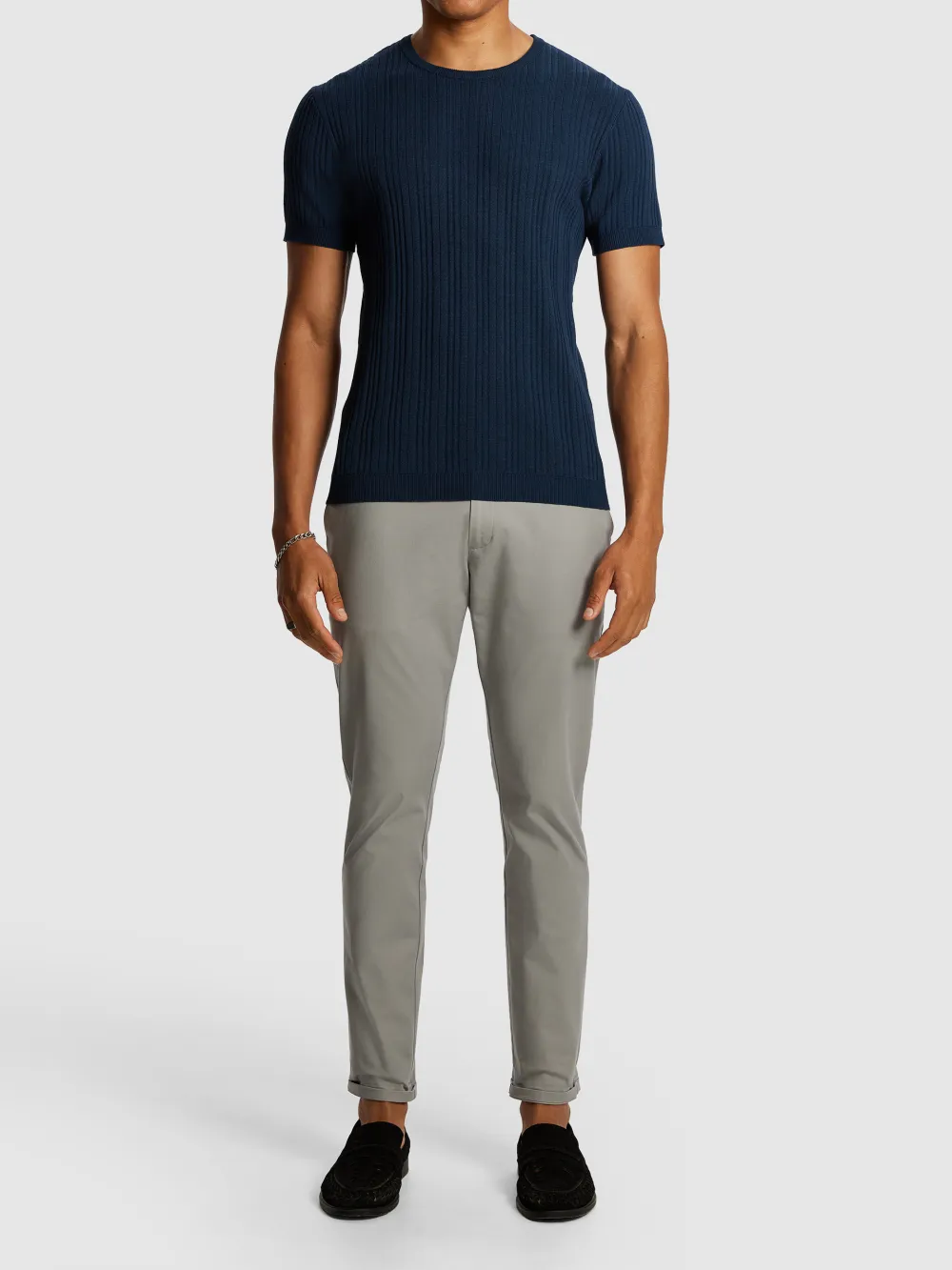 Slim Fit Textured Knit Tee