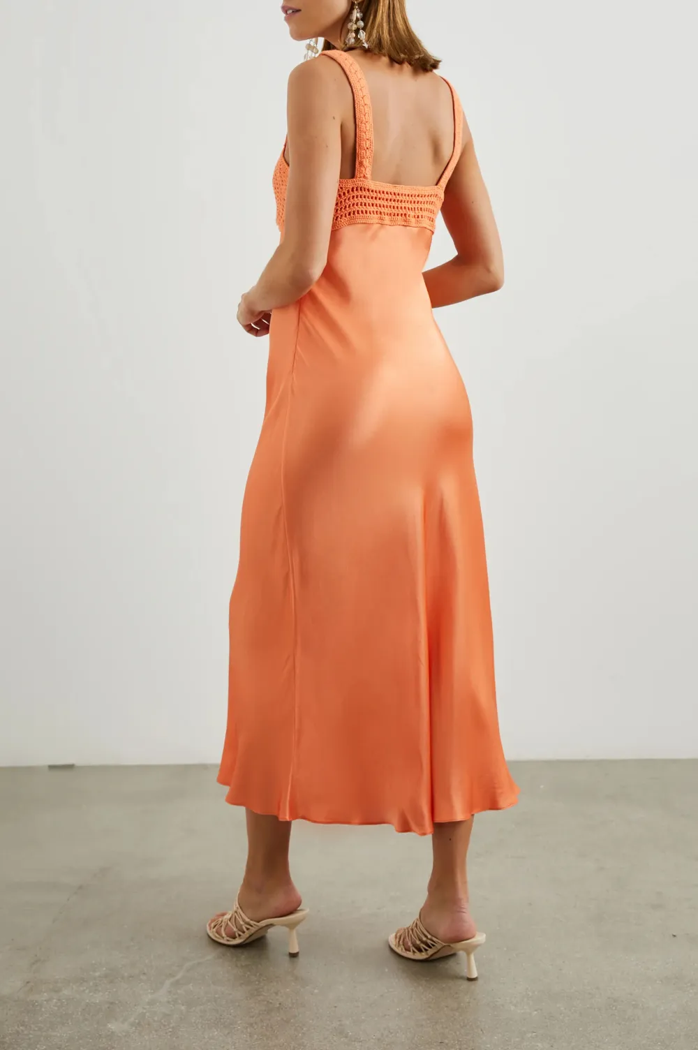 Heart-Shaped Collar Ribbed Crochet Dress