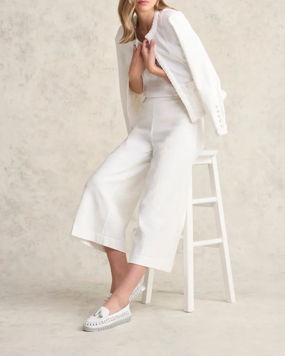 Linen Culotte - White