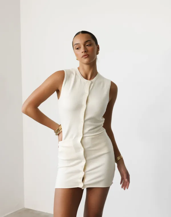 Kourt Mini Dress (Ivory) - By Lioness