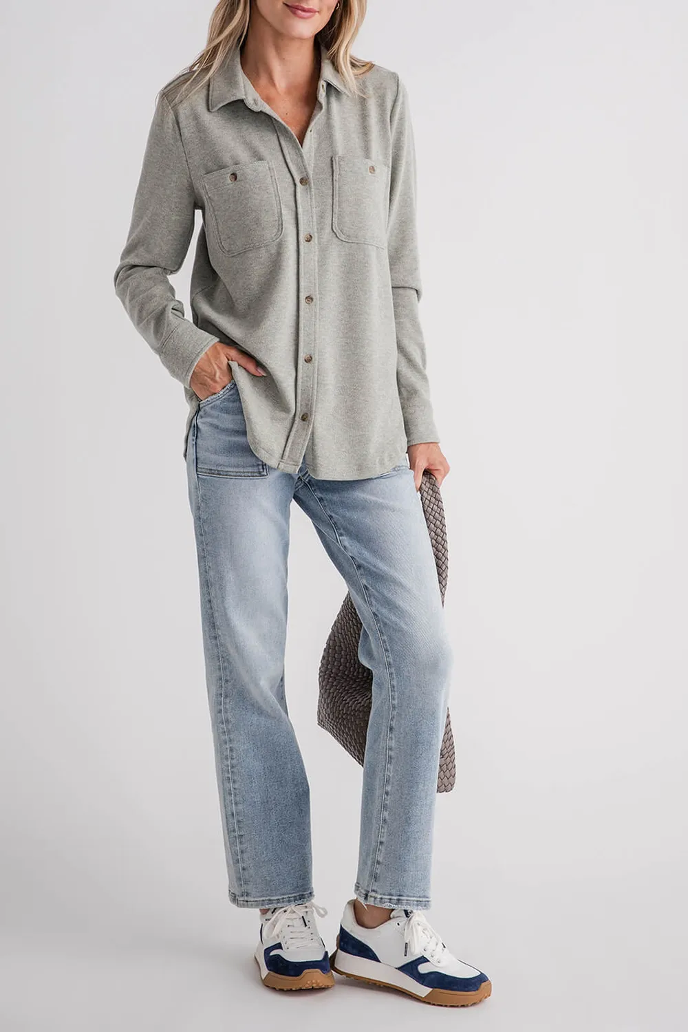 Thread and Supply Lewis Shirt - vetiver heather