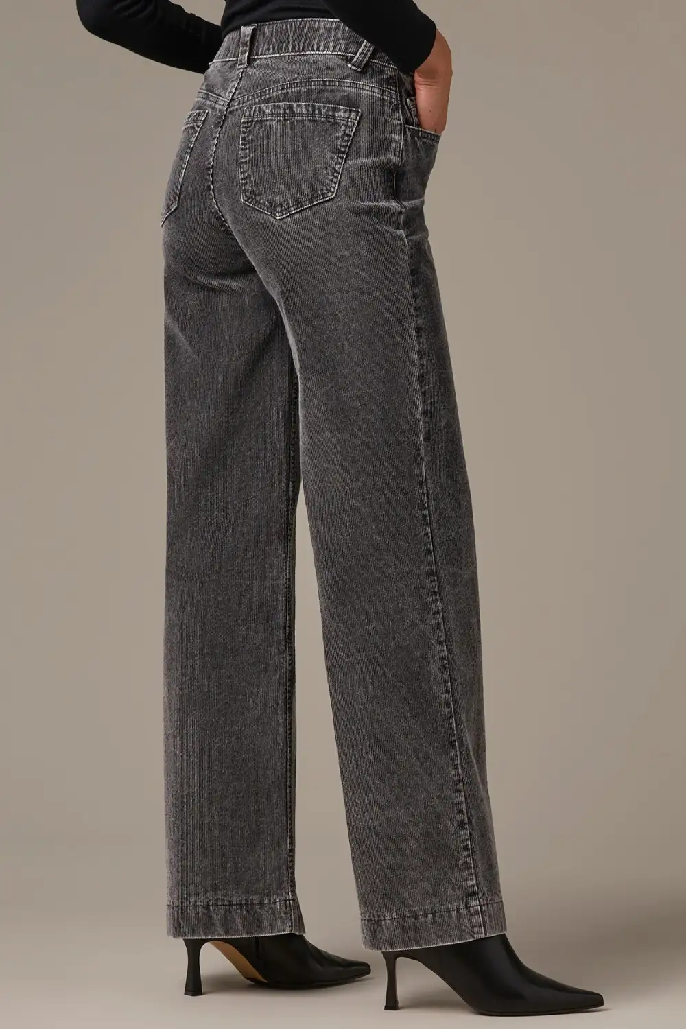 High Rise Wide Leg Pants Washed