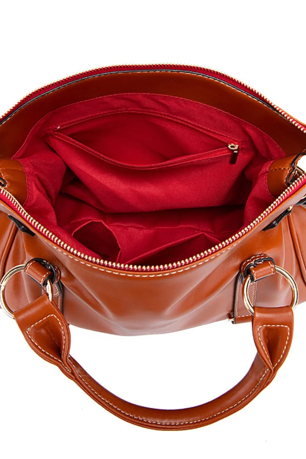 Tassel Accent Faux Leather Handbag