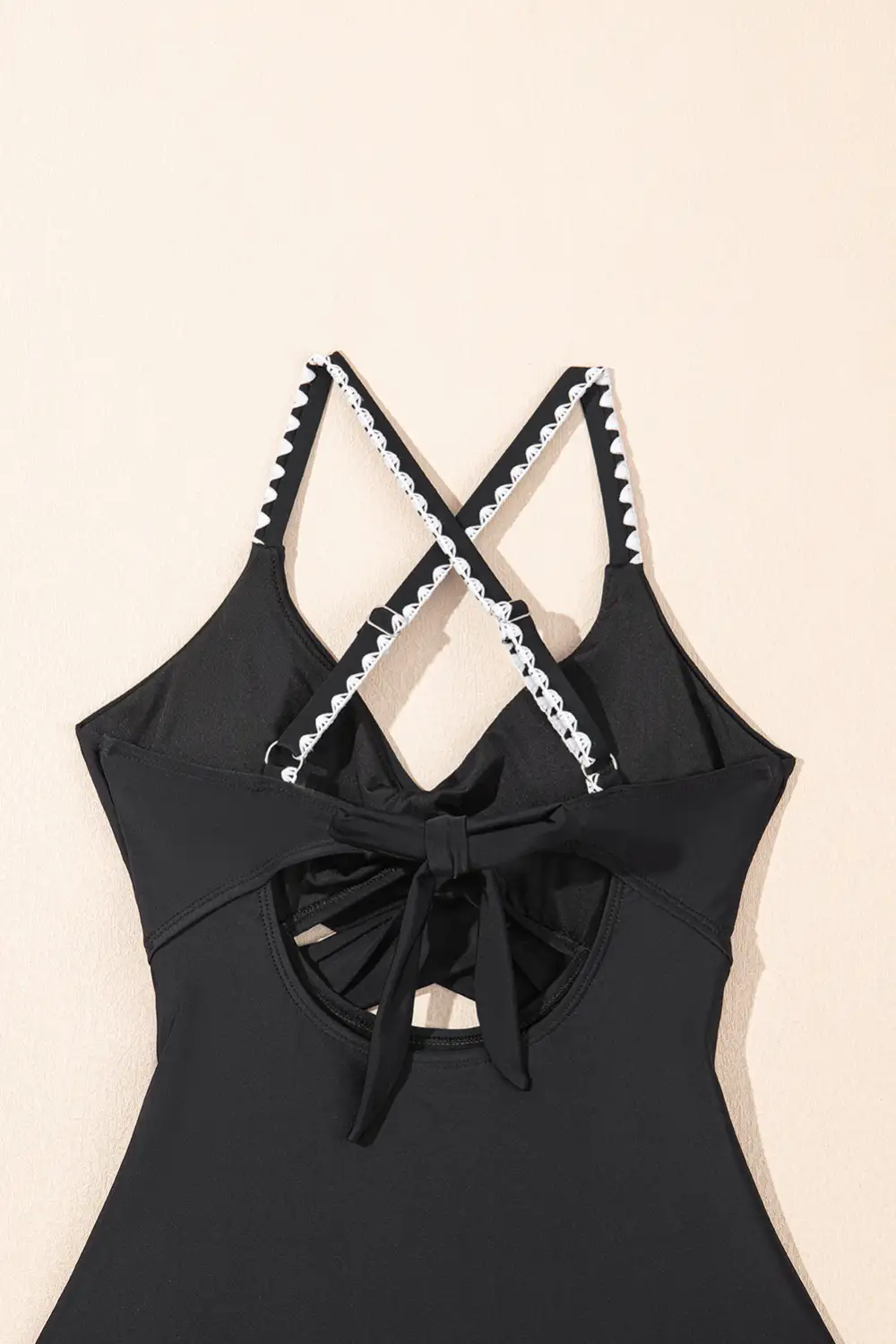Ric Rac Trim Contrasted One Piece Swimsuit