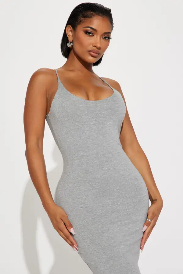 My Main Chic Midi Dress - Heather Grey