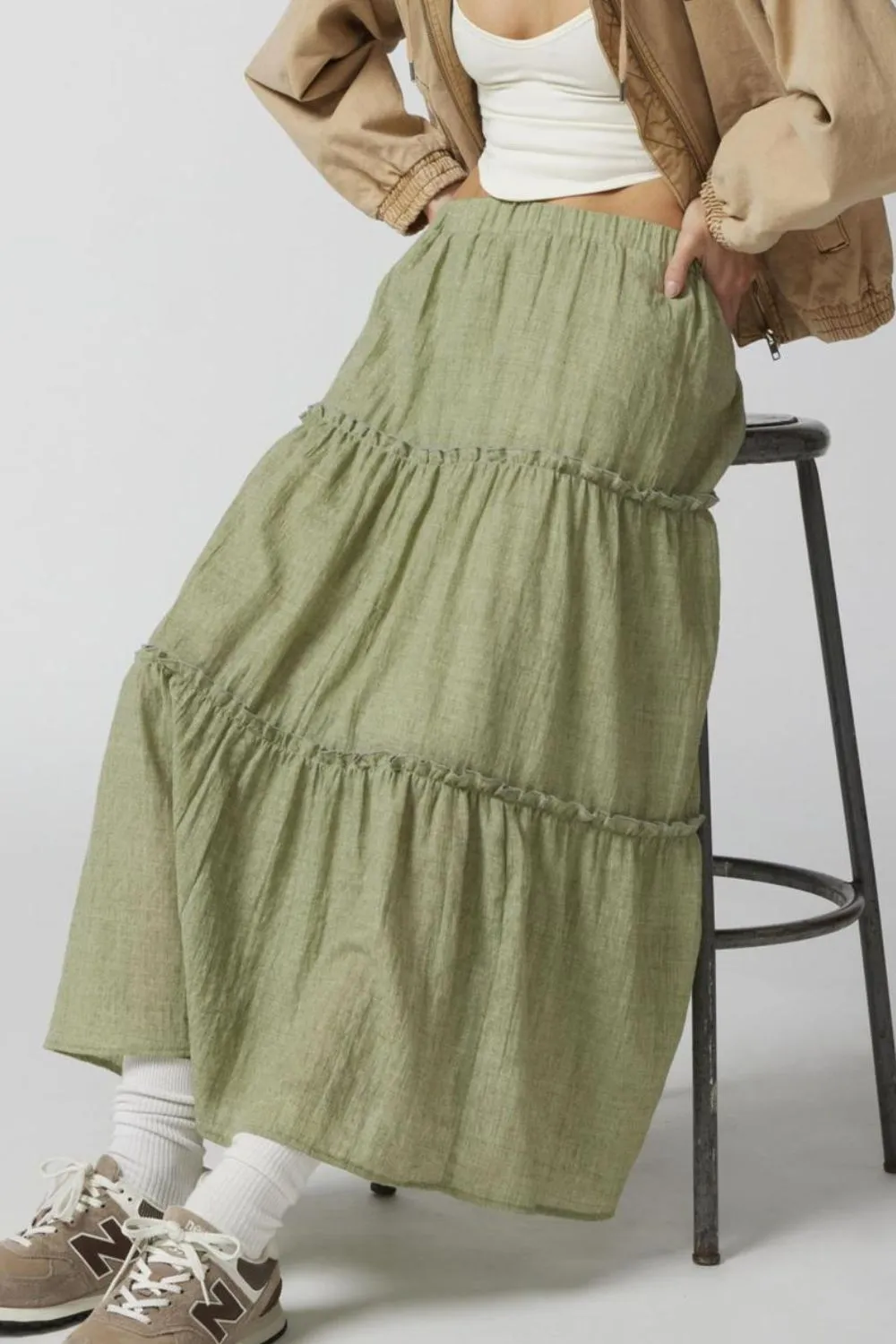 Frill Elastic Waist Mystique Skirt