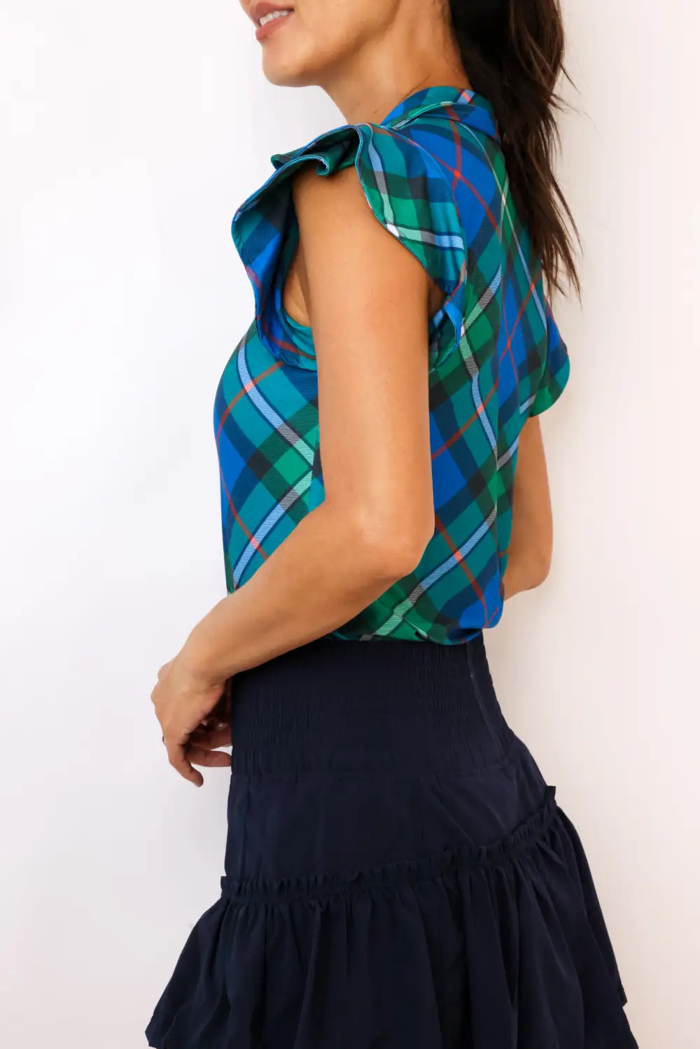 Collar Collared Plaid Shirt