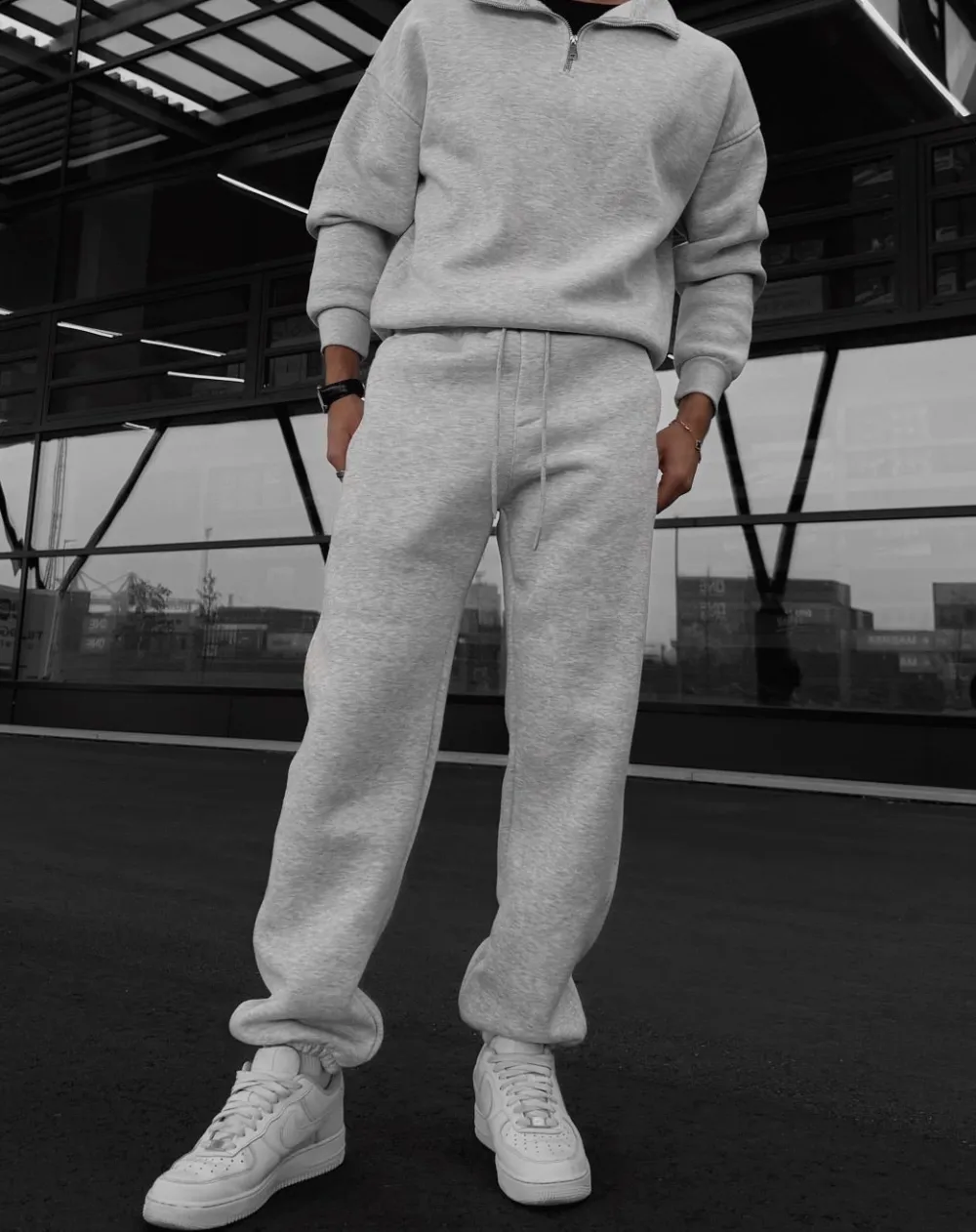 Modern Relaxed Zip Front Sweatshirt