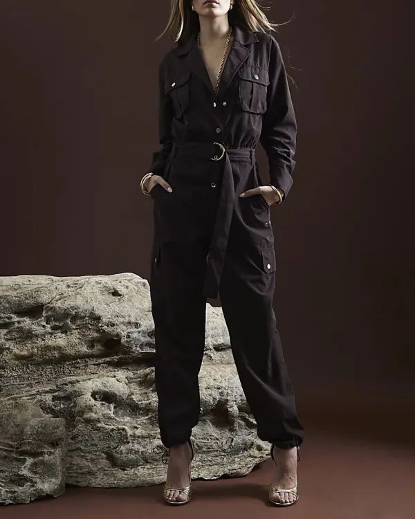 Versatile Brown Long-Sleeved Elegant Bodysuits