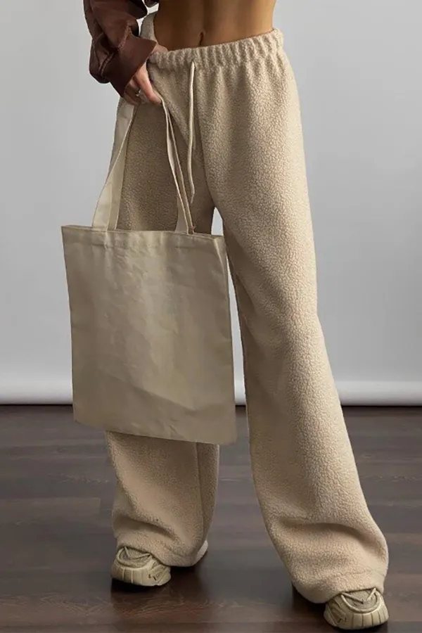Boucle Plush Wide Leg Pants