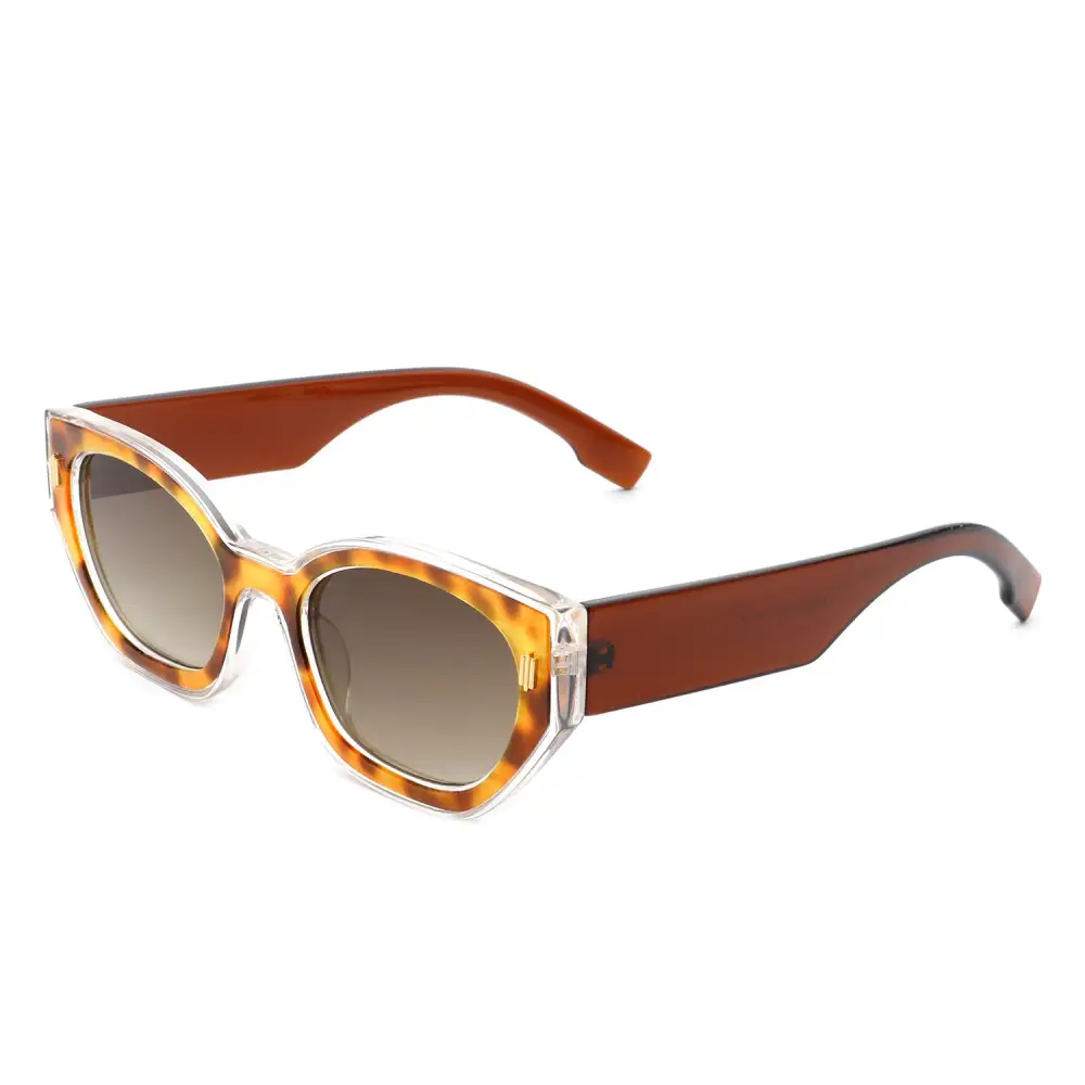 Fuzzy Cat Eye Round Frame Sunglasses