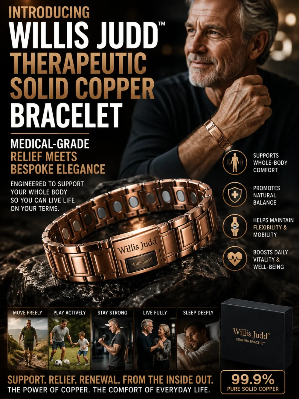 Copper magnetic bracelet