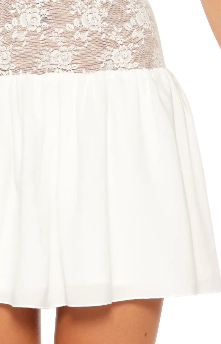 Halter Neck Lace Mini Dress