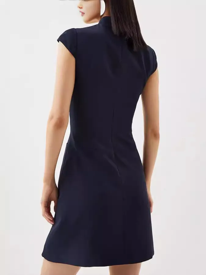Cap Sleeve Pleated Elegant Mini Dress