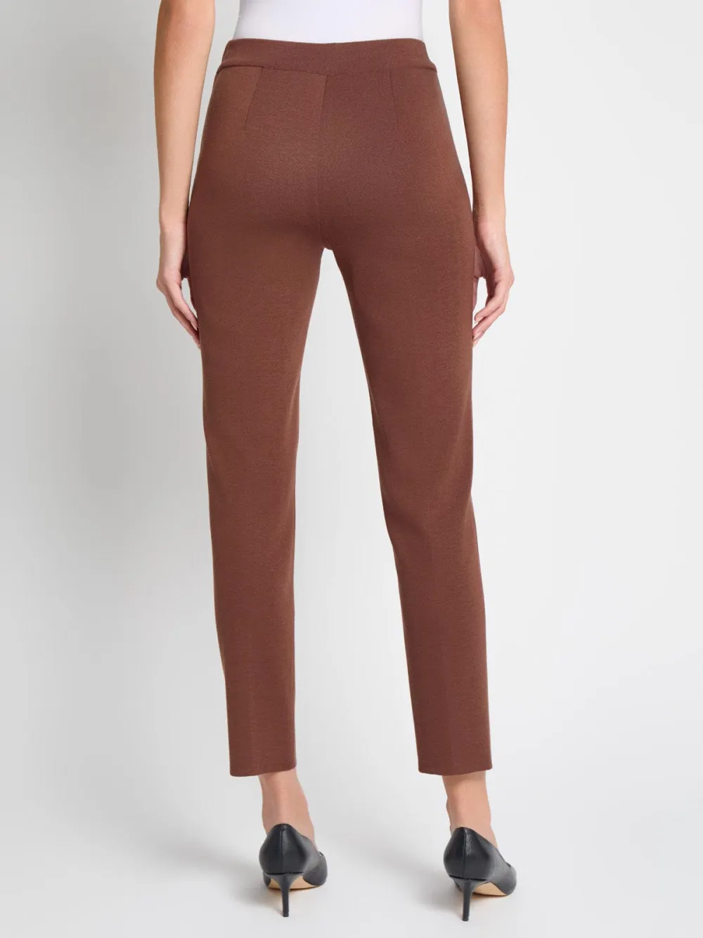 Solid Color Mid Waist Pants