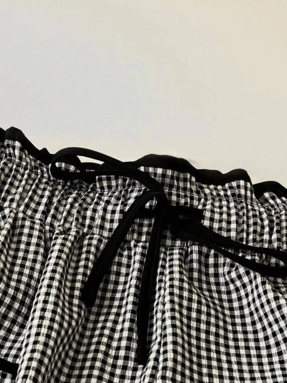 Gingham High Waisted Wide Leg Pants