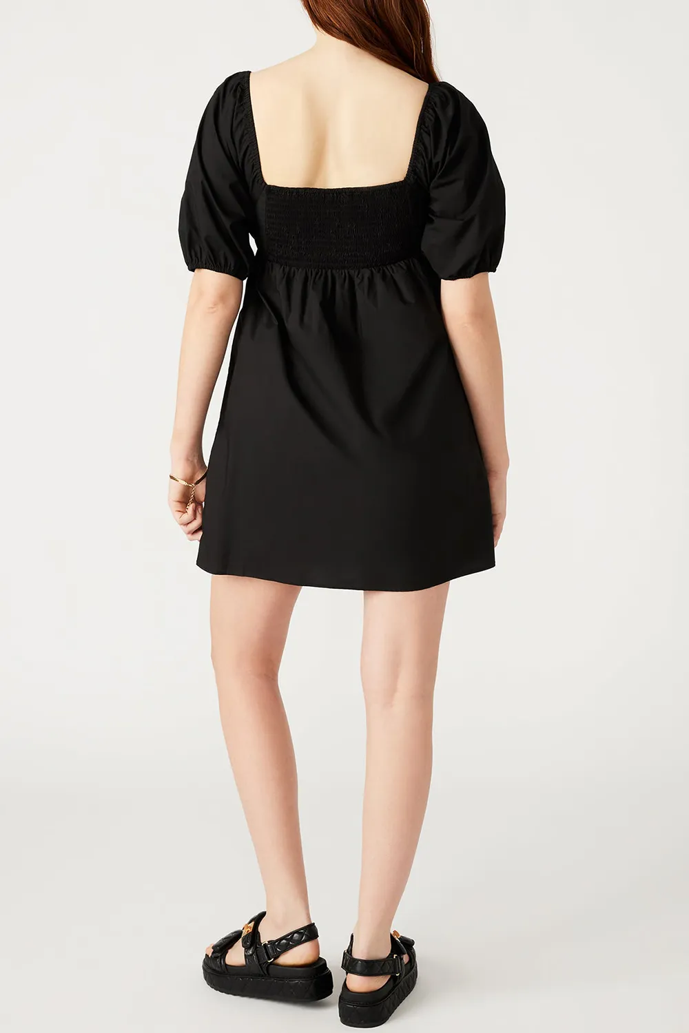 SQUARE COLLAR DRESS BEIGE