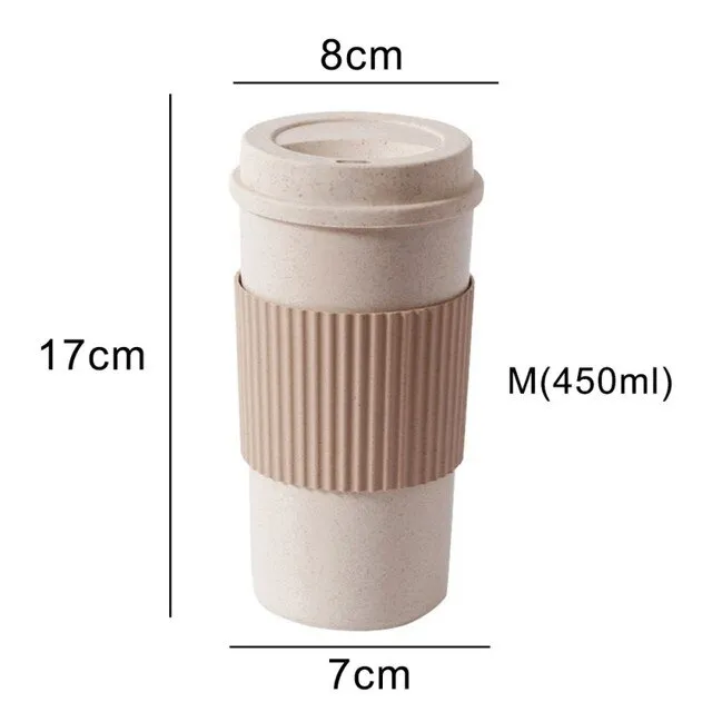 (Store Closing Sale) Wheat Fiber Straw Coffee Mug Double-wall Insulation Eco-friendly Coffee Cup Travel Leakproof Gift Mugs