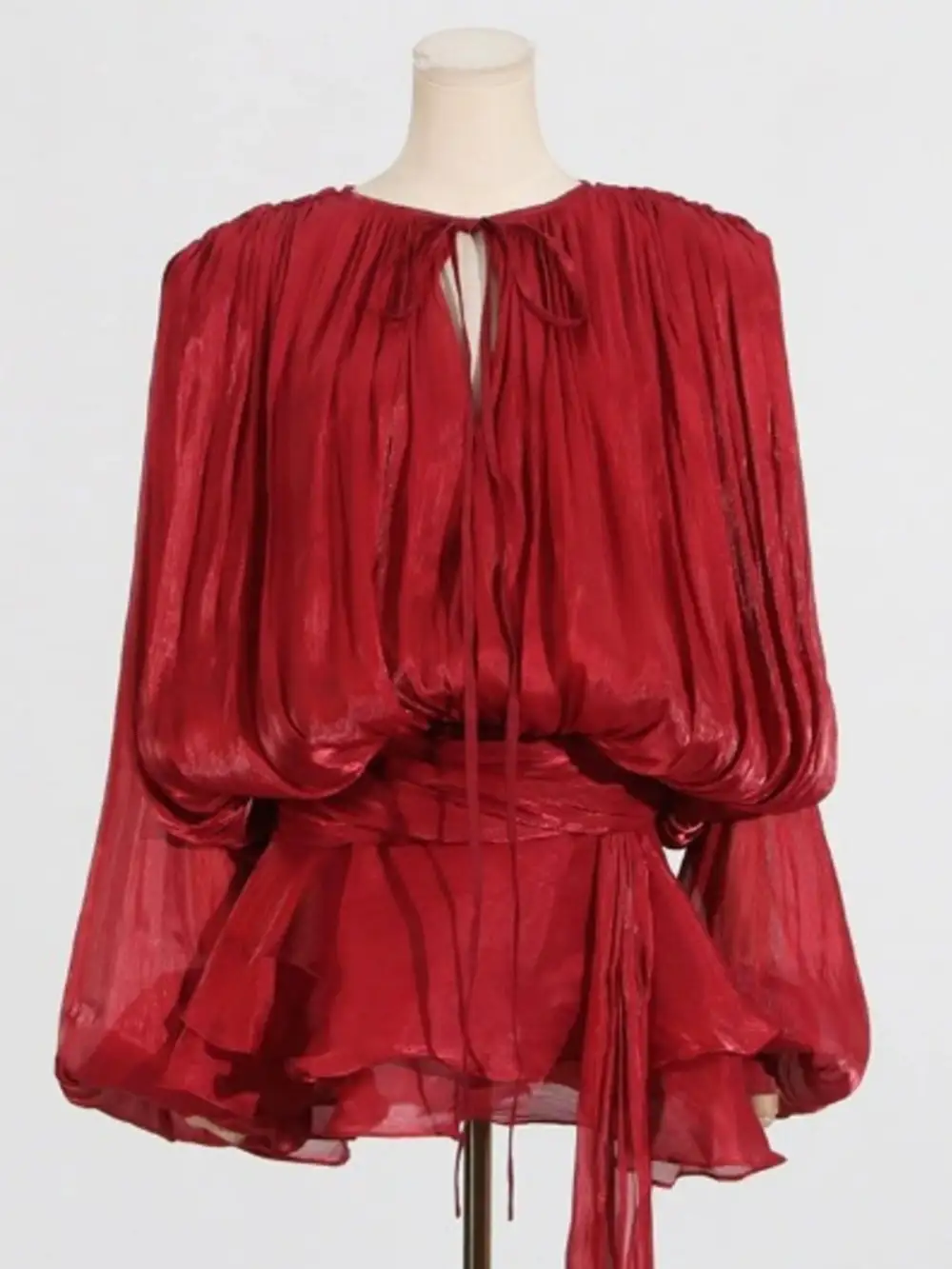 Tie Front Ruched Coordinated Set