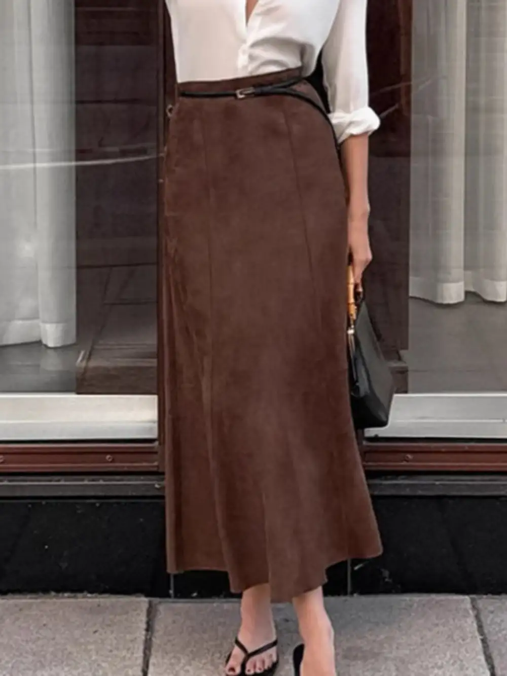 Suede Suede Midi Skirt