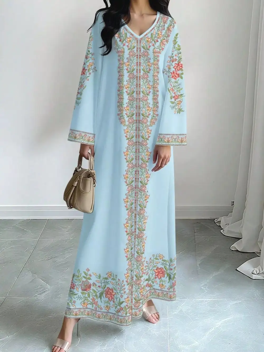 Floral Long Sleeve Maxi Dress