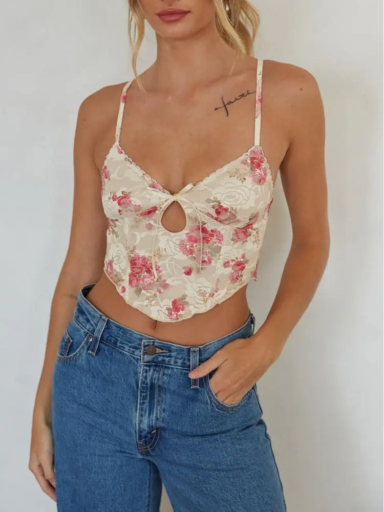 Lace Floral Corset Top