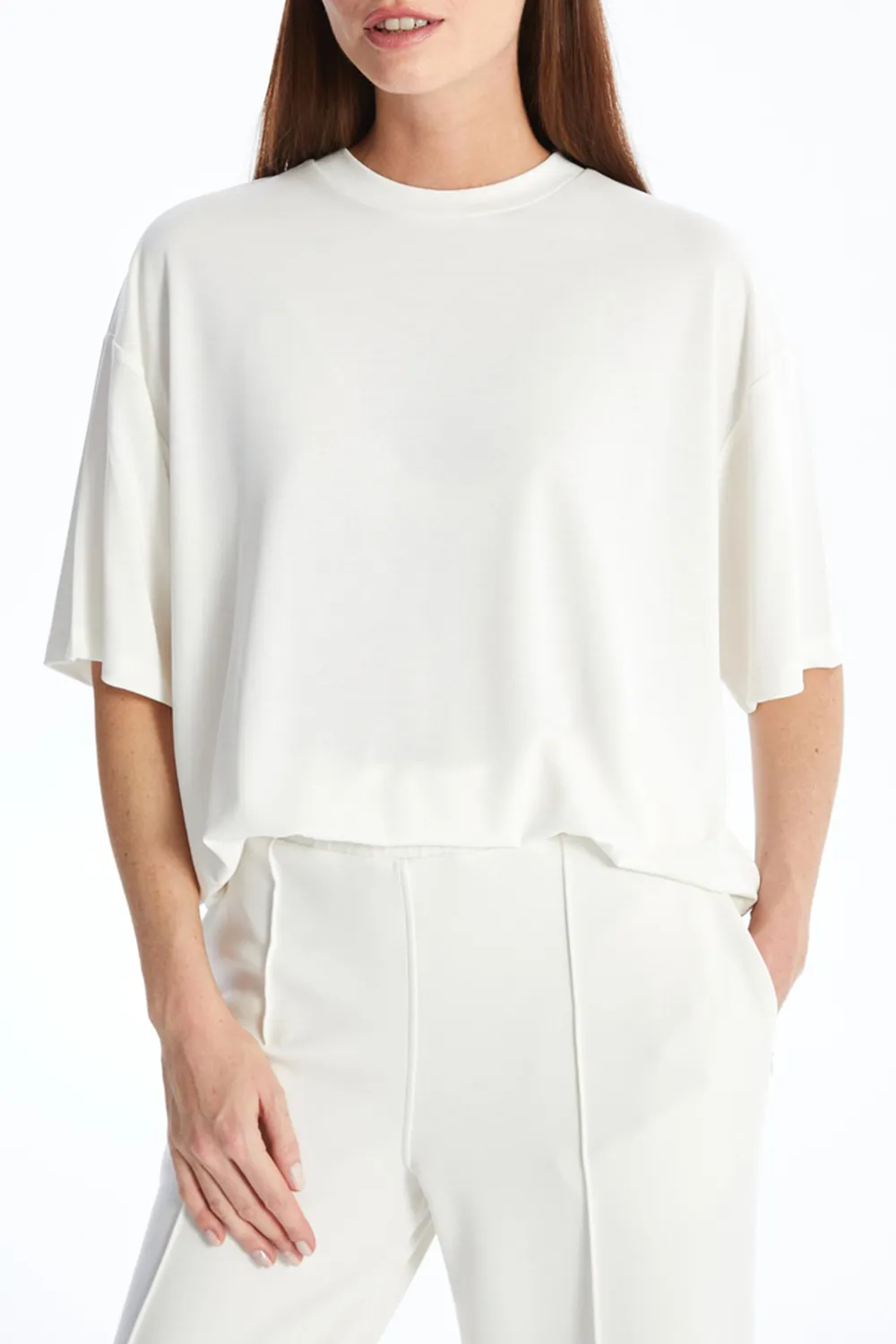 Modal Blended Women's Loose Short Sleeves