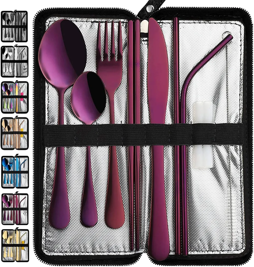 (Store Closing Sale) Portable travel cutlery, reusable silverware