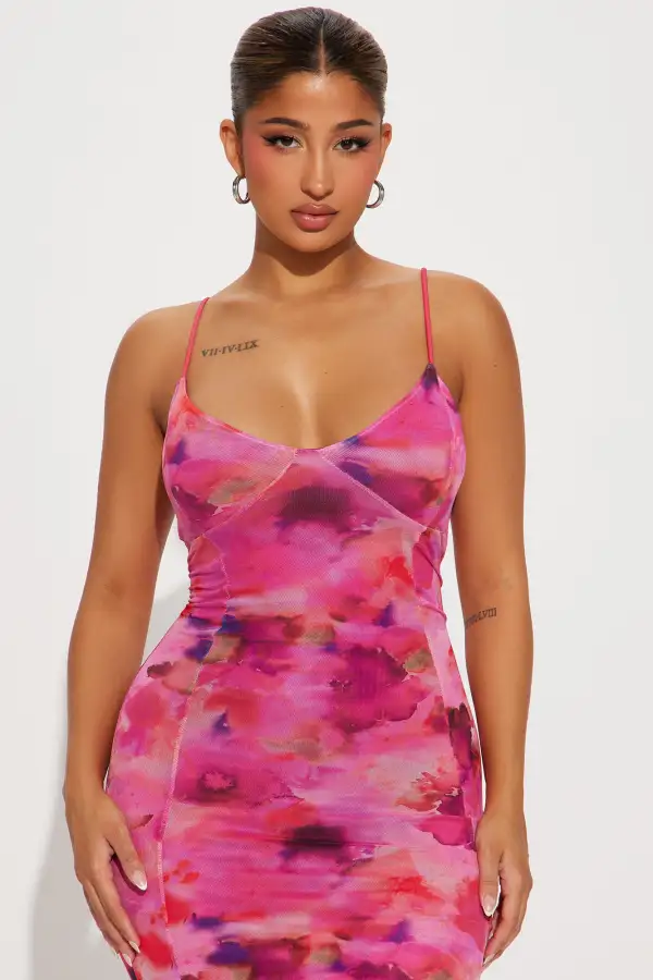 Analise Floral Maxi Dress - Pink/combo