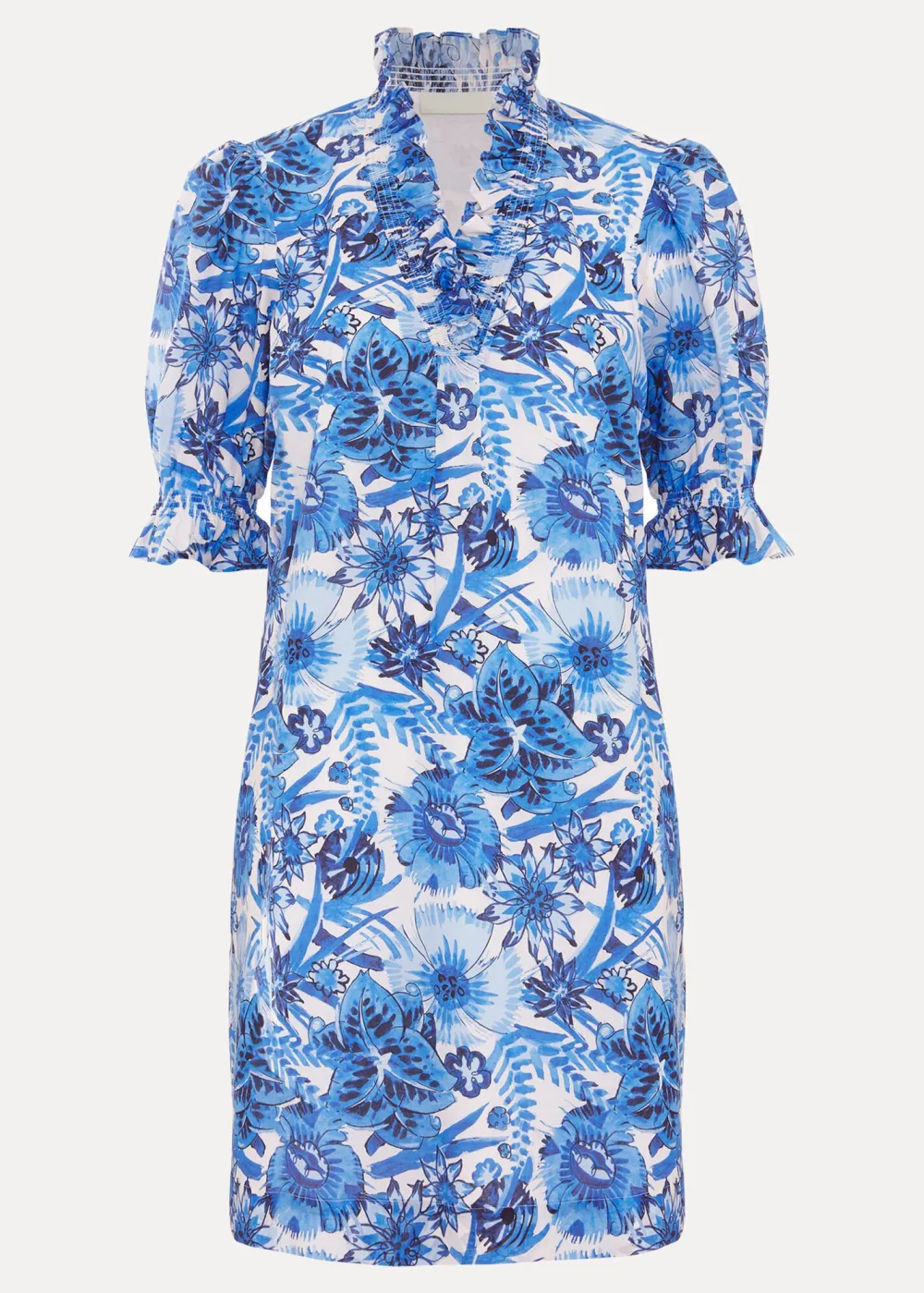 Cotton Romantic Floral Short Dress