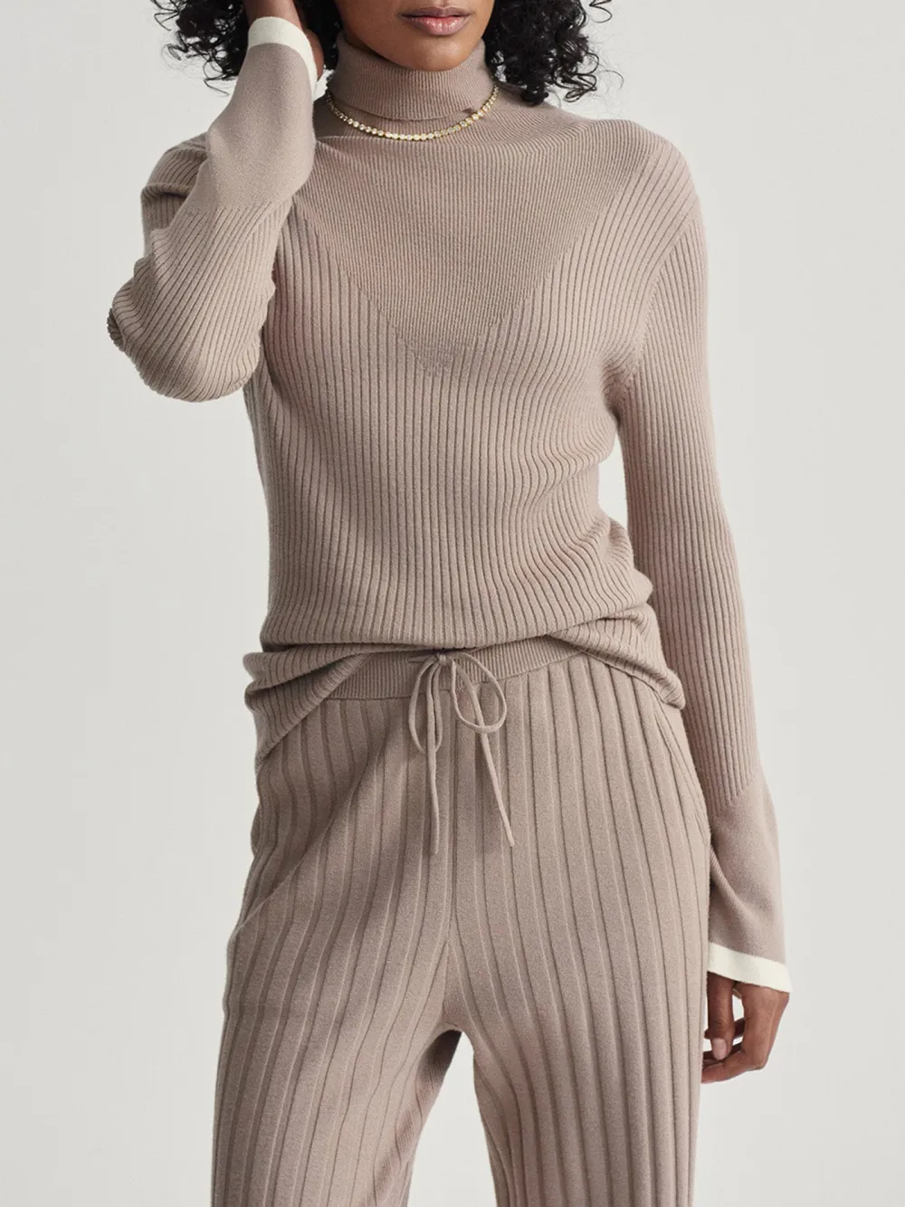 Rib Knit High-Neck Top