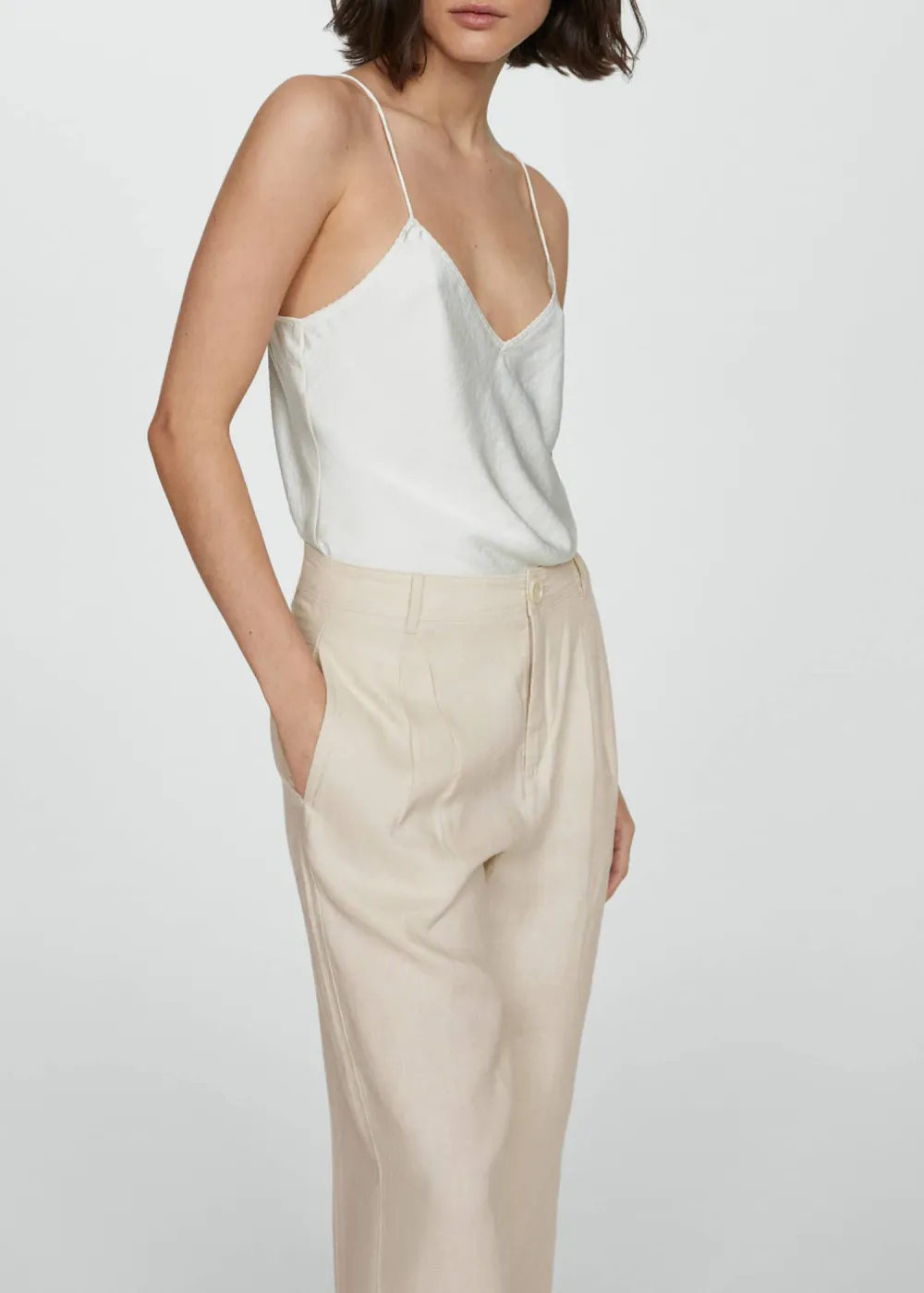 100% linen wideleg pants