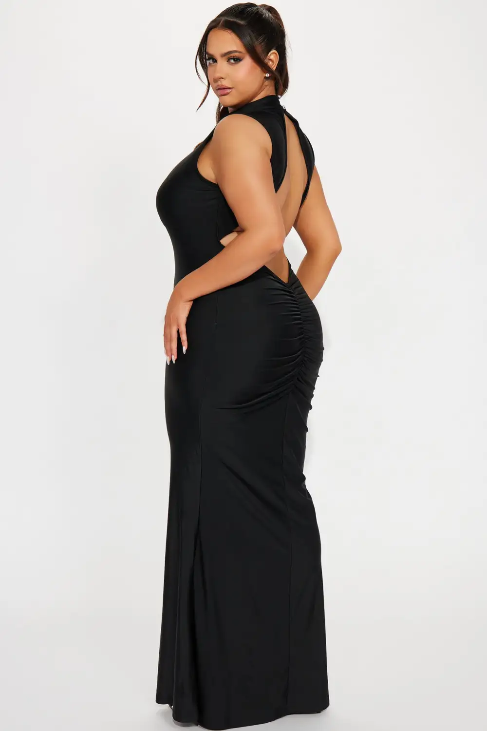 Barcelona Backless Maxi Dress - Black