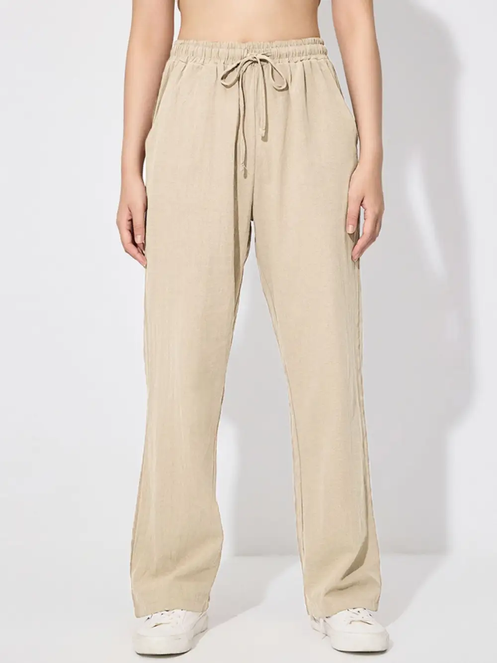 Easygoing Drawstring Wide Leg Pants