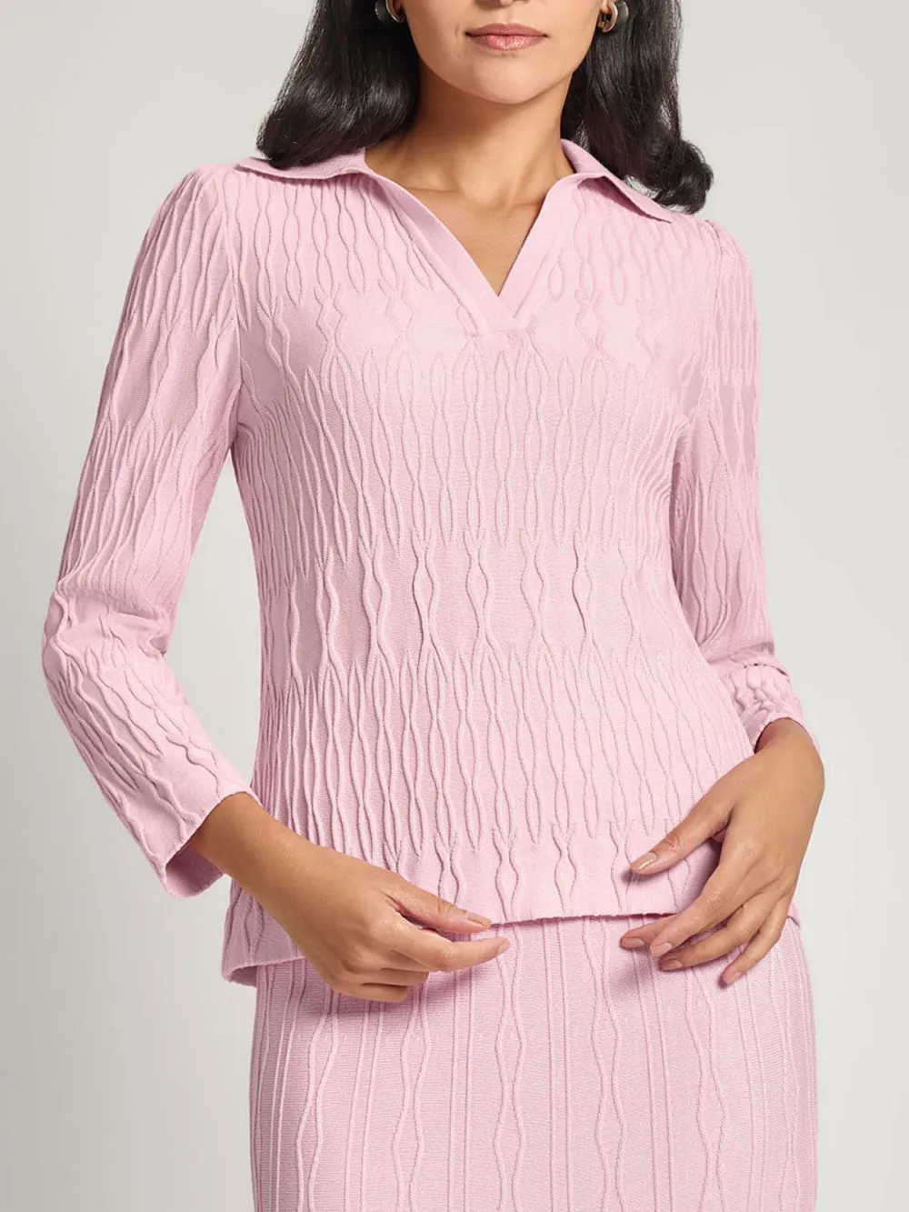 V-Neck Geometric Pattern Tunic