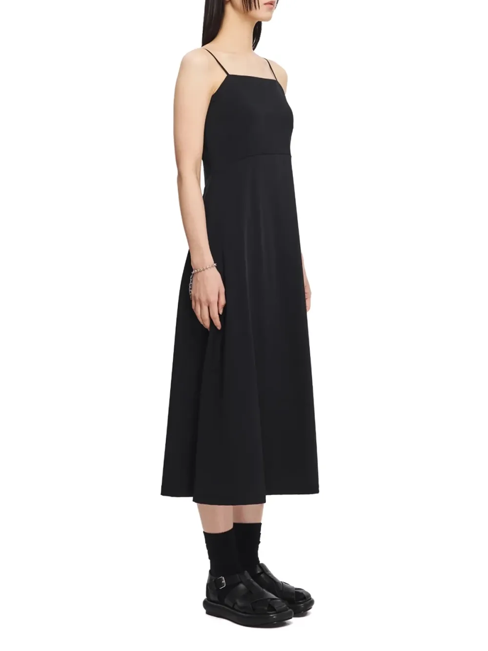 Sleeveless Solid Color Midi Dress